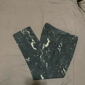Marble green slim leg dress pant